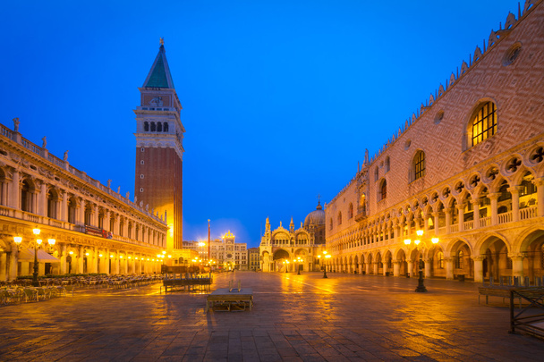 Piazza San Marco at dawn, Venice, Italy - Photo, Image