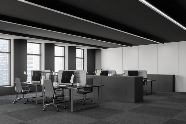 White en gray open ruimte kantoor hoek - Foto, afbeelding