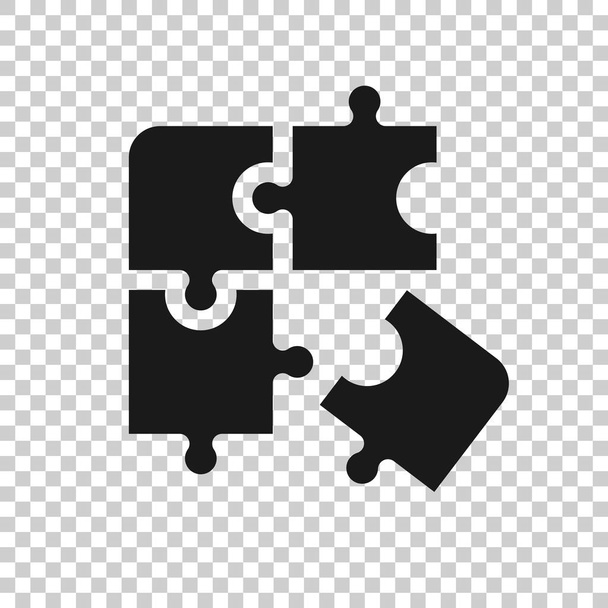 Puzzel compatibel icoon in transparante stijl. Jigsaw Agreement ve - Vector, afbeelding