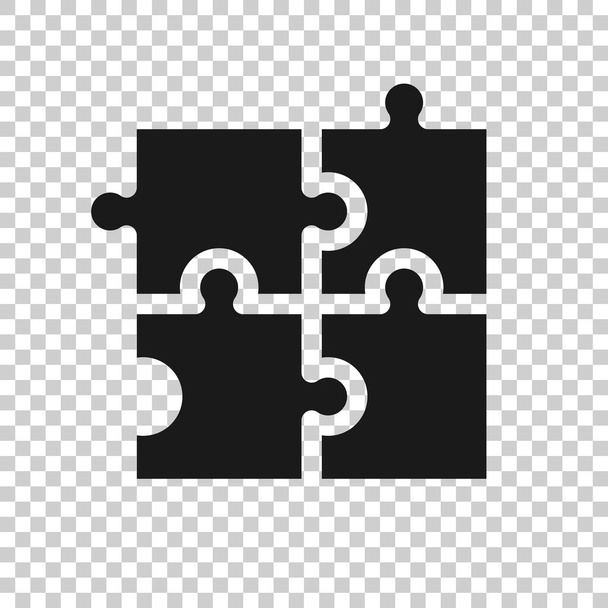 Puzzle compatible icon in transparent style. Jigsaw agreement ve - Vector, Image