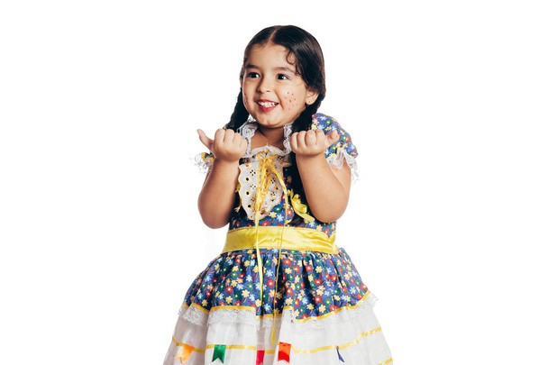 Brazilian girl wearing typical clothes for the Festa Junina - Ju - Photo, Image
