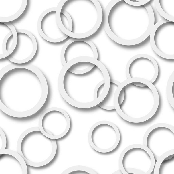Abstract naadloos patroon van ringen met schaduwen - Vector, afbeelding