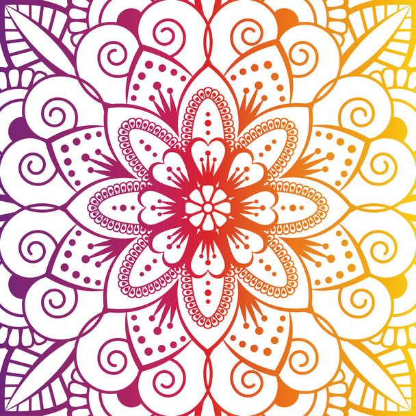 luxury ornamental mandala design background rainbow color, multicolored. Vector illustration - Vector, imagen