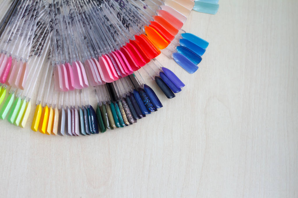 The color of Polish for manicure. Design for nails. testers nail Polish. Fashion manicure. - Fotó, kép