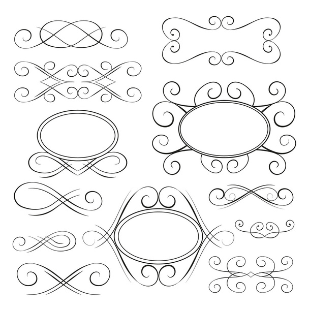 Vektor-Set: Kalligrafische Gestaltungselemente - Vektor, Bild
