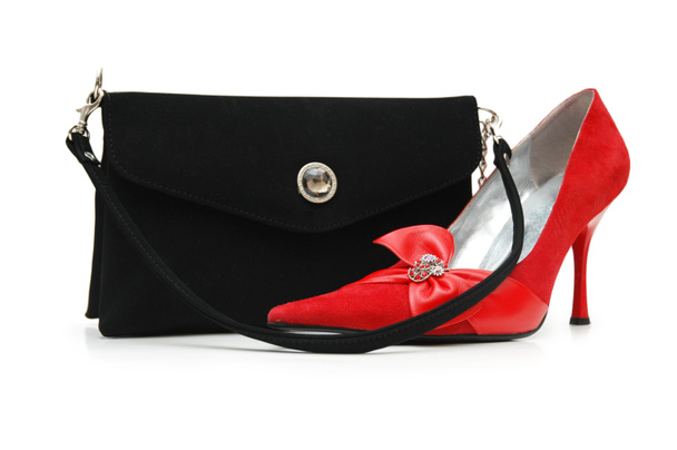 Zapato y bolso rojo aislados
 - Foto, Imagen