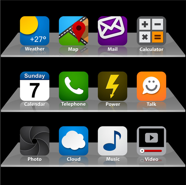 Set of app icons. - Vector, imagen