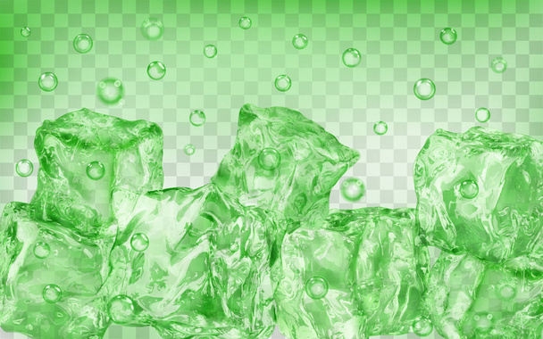 水中の多くの氷の立方体 - ベクター画像