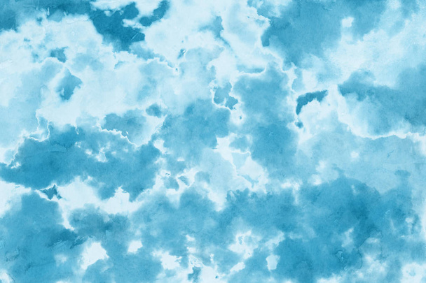 abstrakcyjna farba akwarela niebieska tekstura jako tło - Zdjęcie, obraz