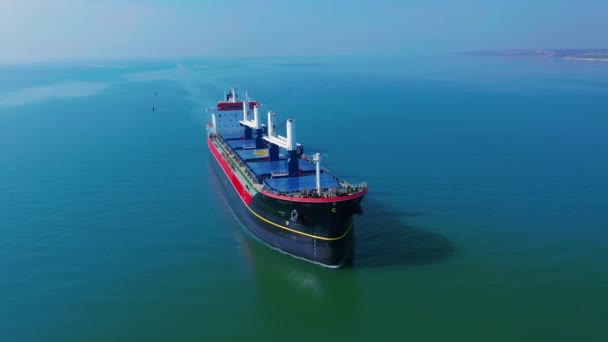 Aerial shot of cargo floating in sea - Footage, Video