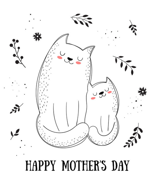 Happy Mother's Day Postcard - Vetor, Imagem
