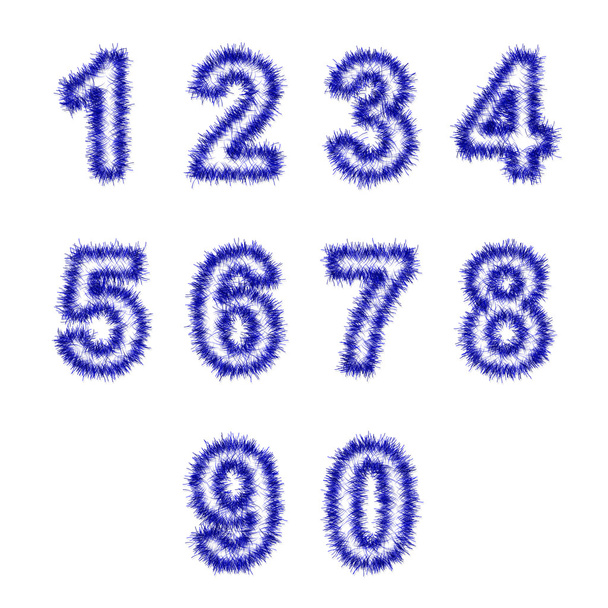 tinsel digits on white - Zdjęcie, obraz