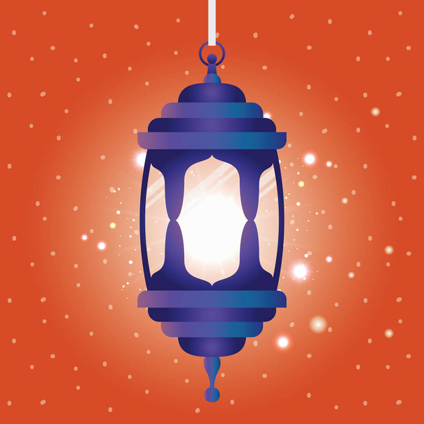 ramadan kareem lanterna azul pendurado
 - Vetor, Imagem