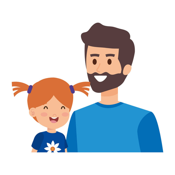father with daughter characters - Vector, Image