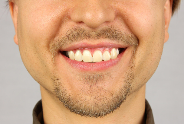 male mouth with a smile - Photo, Image