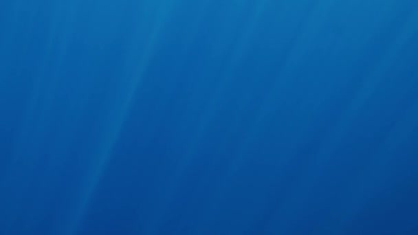 wunderschönes Unterwasser-Video von dunkelblauem Meerwasser und Sonnenstrahl, der durch die Oberfläche scheint - Filmmaterial, Video