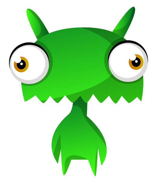 Verde lindo monstruo ilustración vector sobre fondo blancoImprimir
 - Vector, Imagen