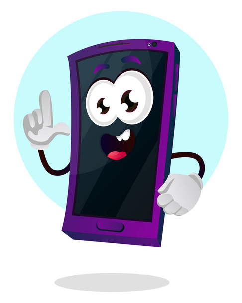 Mobile emoji excited illustration vector on white background - Διάνυσμα, εικόνα