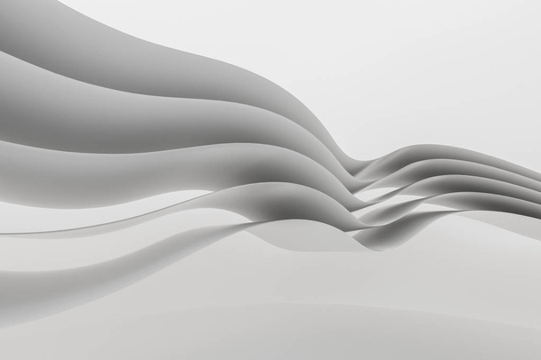 3D-rendering, Curve oppervlak en lichte achtergrond - Foto, afbeelding