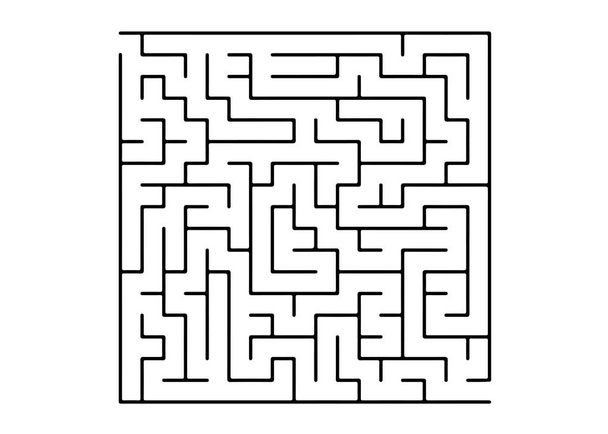 Fehér vektor sablon egy fekete labirintus, kirakó. - Vektor, kép