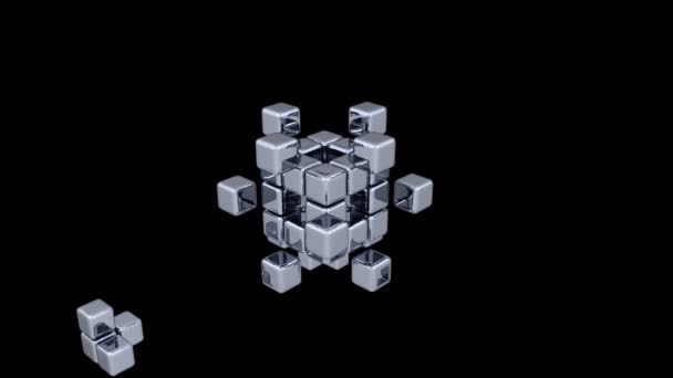 3D Cubes - Assembling Parts - 2 Colors - Footage, Video