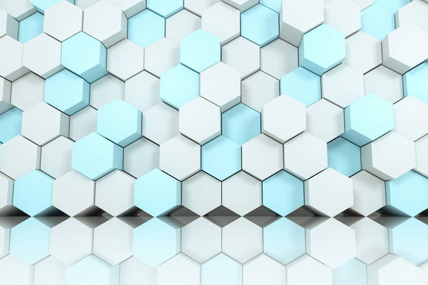 rendu 3d, cubes hexagones blancs
. - Photo, image