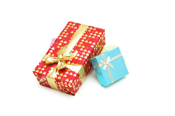 Подарункові коробки ізольовані на білому
 - Фото, зображення