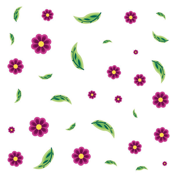 patrón de hermosas flores y hojas
 - Vector, imagen