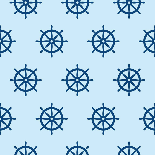Seamless nautical pattern with ship wheels. Design element for wallpapers, baby shower invitation, birthday card, scrapbooking, fabric print - ベクター画像