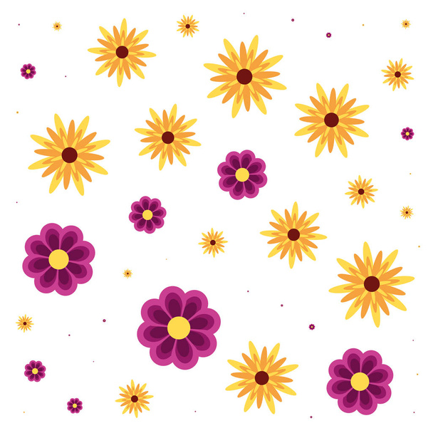 Muster von schönen Blumen natürlich - Vektor, Bild
