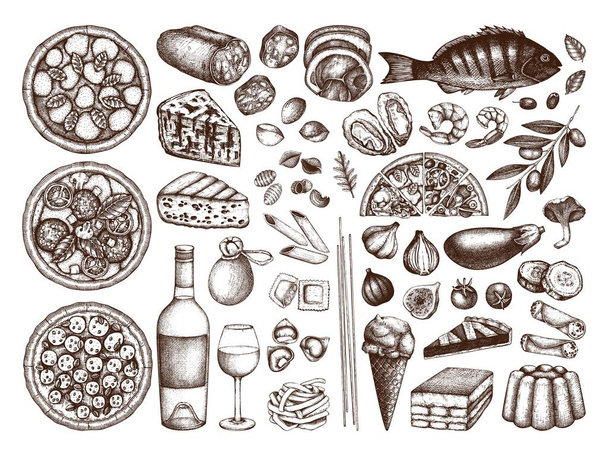 vector illustration of italian cuisine background for menu - Вектор, зображення
