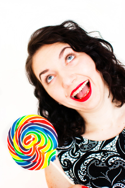 retro woman with a lollipop - Fotó, kép