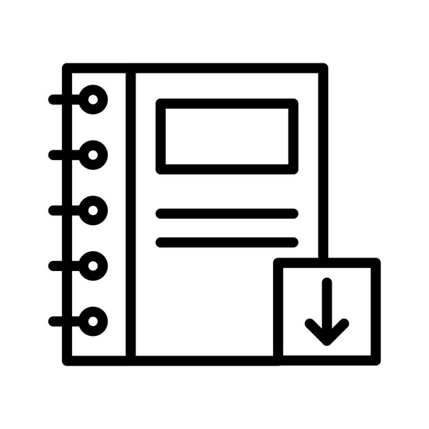 download notebook thin line vector icon - Вектор, зображення