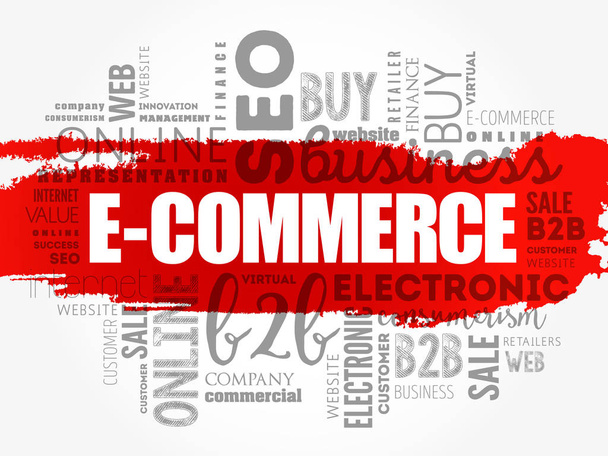 E-Commerce slovo cloud koláž - Vektor, obrázek