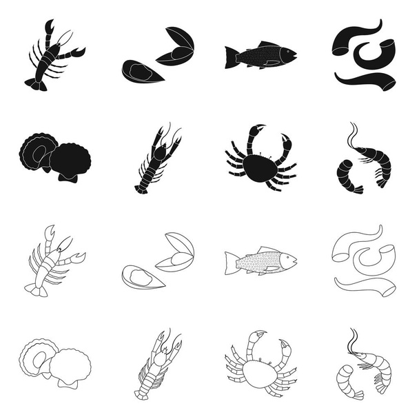 Vector illustration of fresh  and restaurant logo. Set of fresh  and marine   stock vector illustration. - Διάνυσμα, εικόνα