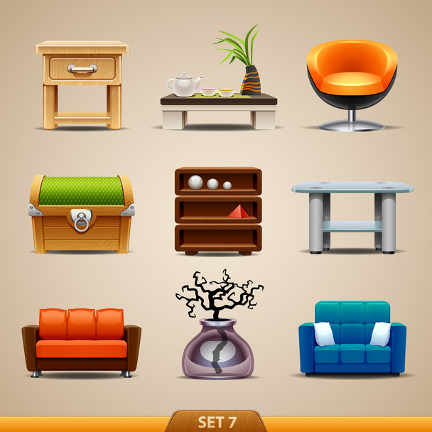 Ikonen-Set für Möbel - Vektor, Bild