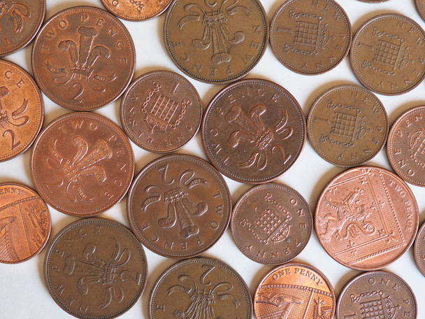 Penny i Pence Coins, Wielka Brytania - Zdjęcie, obraz