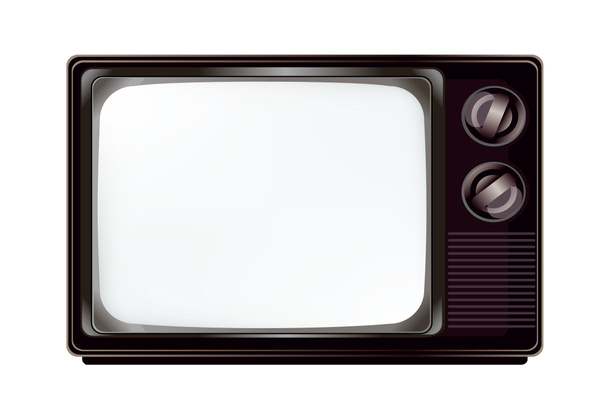 Télévision vintage isolée avec modèle de maquette d'écran vide
 - Photo, image