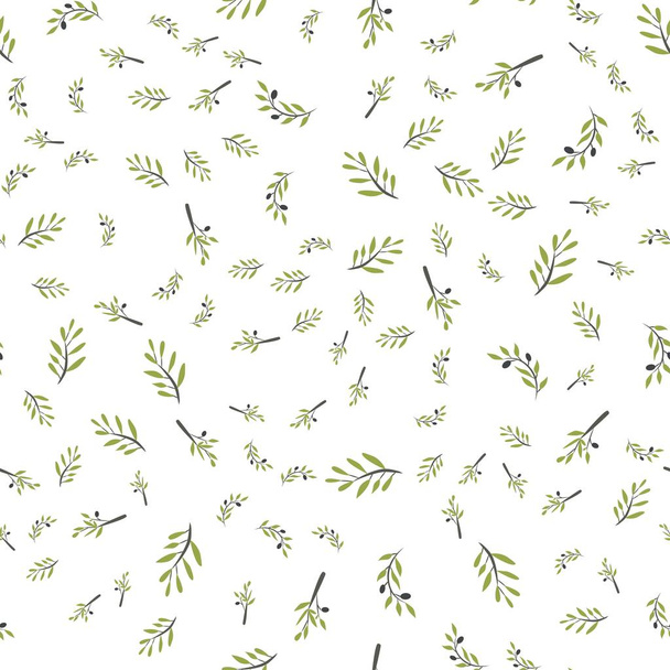 olive branch seamless pattern. Digital background for your design - Вектор,изображение
