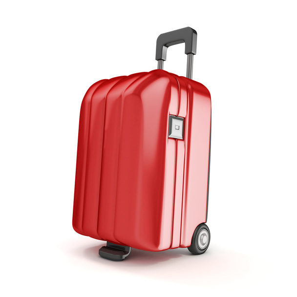 Red Suitcase isolated - 写真・画像