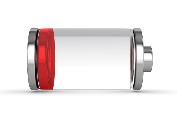 3D símbolo de batería baja blanco aislado
 - Foto, Imagen