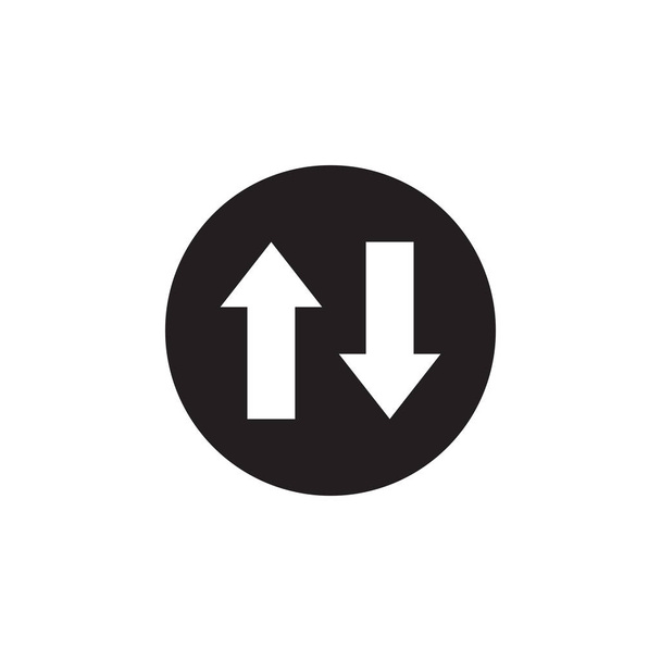Two arrows on the rounded icon. Vector illustration in style flat. Designed for web and software interfaces. - Vektor, obrázek