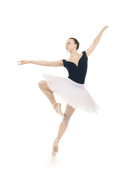 Gorgeous ballerina, in a white tutu dancing ballet. - Foto, Imagem