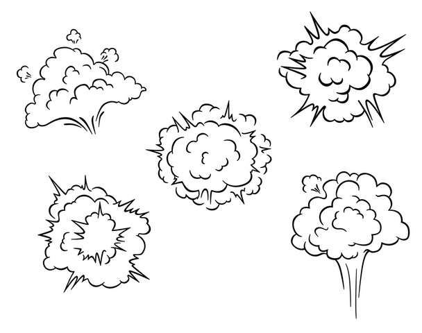 Nubes de dibujos animados y explosiones
 - Vector, imagen