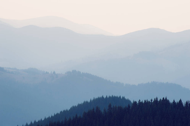 Blue mountains silhouettes - Fotoğraf, Görsel
