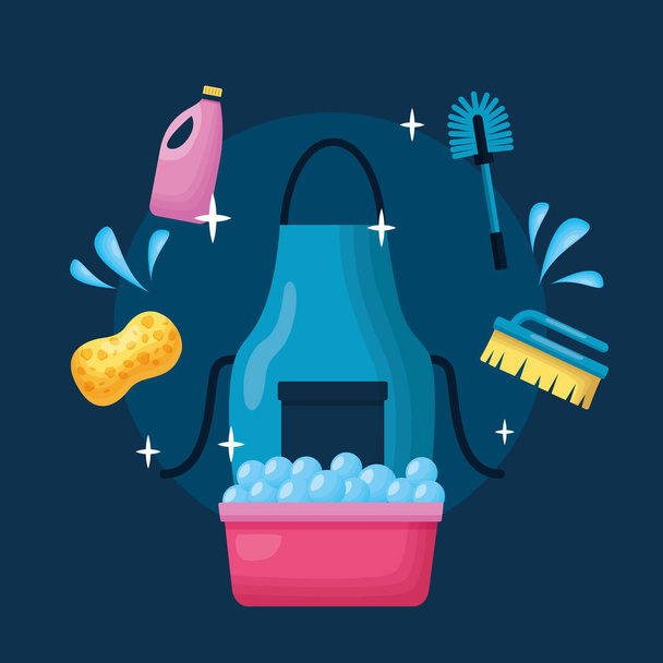 spring cleaning tools - Vector, Image