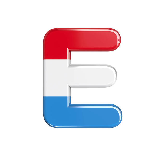 Λουξεμβουργιανό γράμμα E-Capital 3D λουξεμβουργιανή σημαία-κατάλληλο για το Λουξεμβούργο, σημαία ή χρηματοπιστωτικά θέματα που σχετίζονται με - Φωτογραφία, εικόνα