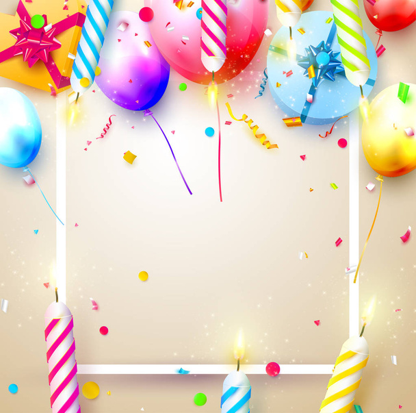 Happy birthday party template - Vector, Image
