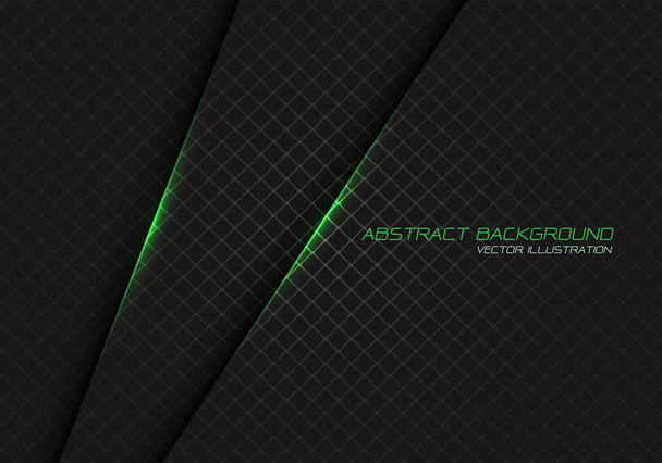 Abstraktní zelené světlo na tmavě šedé čtvercové mříži s textovým designem moderní luxusní futuristické vektorové pozadí ilustrace. - Vektor, obrázek