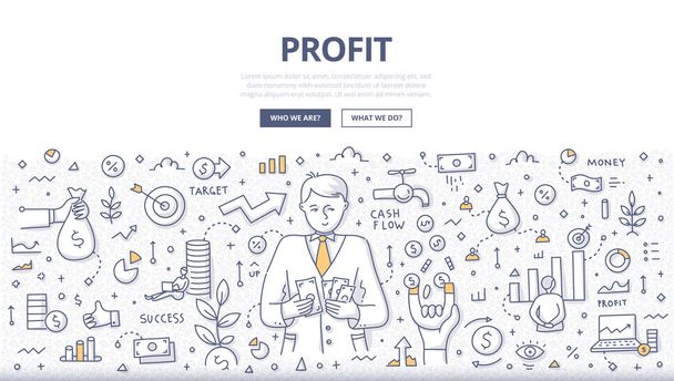 Profit Doodle Concept - Vector, Image